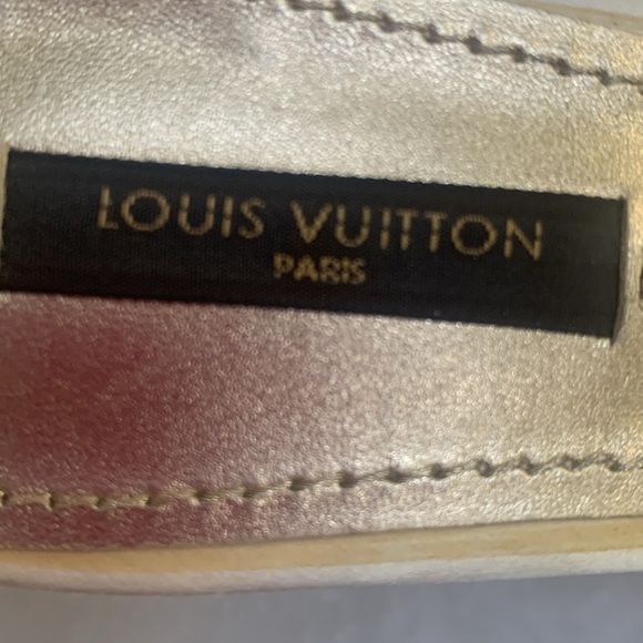 Louis Vuitton Vintage Kitten Heel Satin Jeweled Mules -Adorable. Flaw - Picture 7 of 13